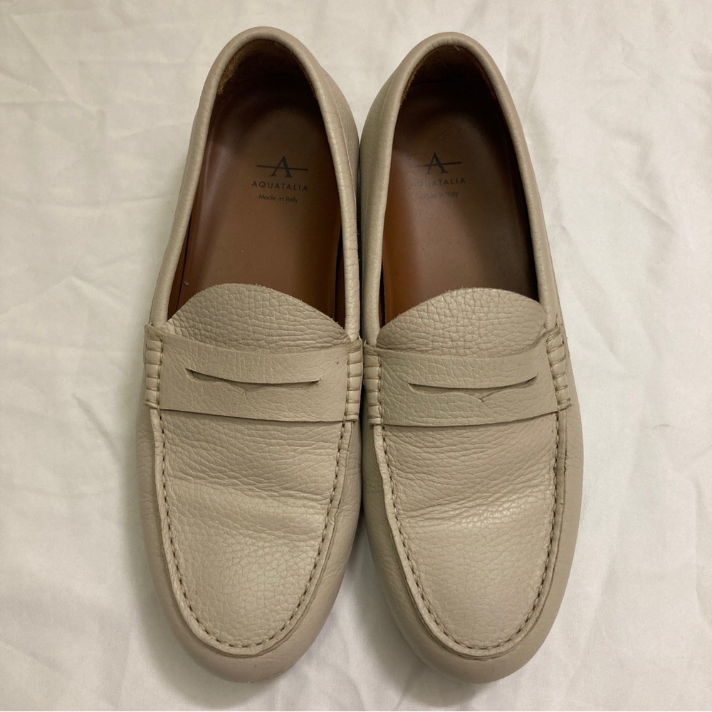 Aquatalia Kirk Pebbled Leather Loafer Size 8.5 - Picture 2 of 14
